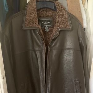 Van Heusen leather jacket xxl brown
